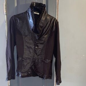 Chic Dark Brown Leather Jacket for Women